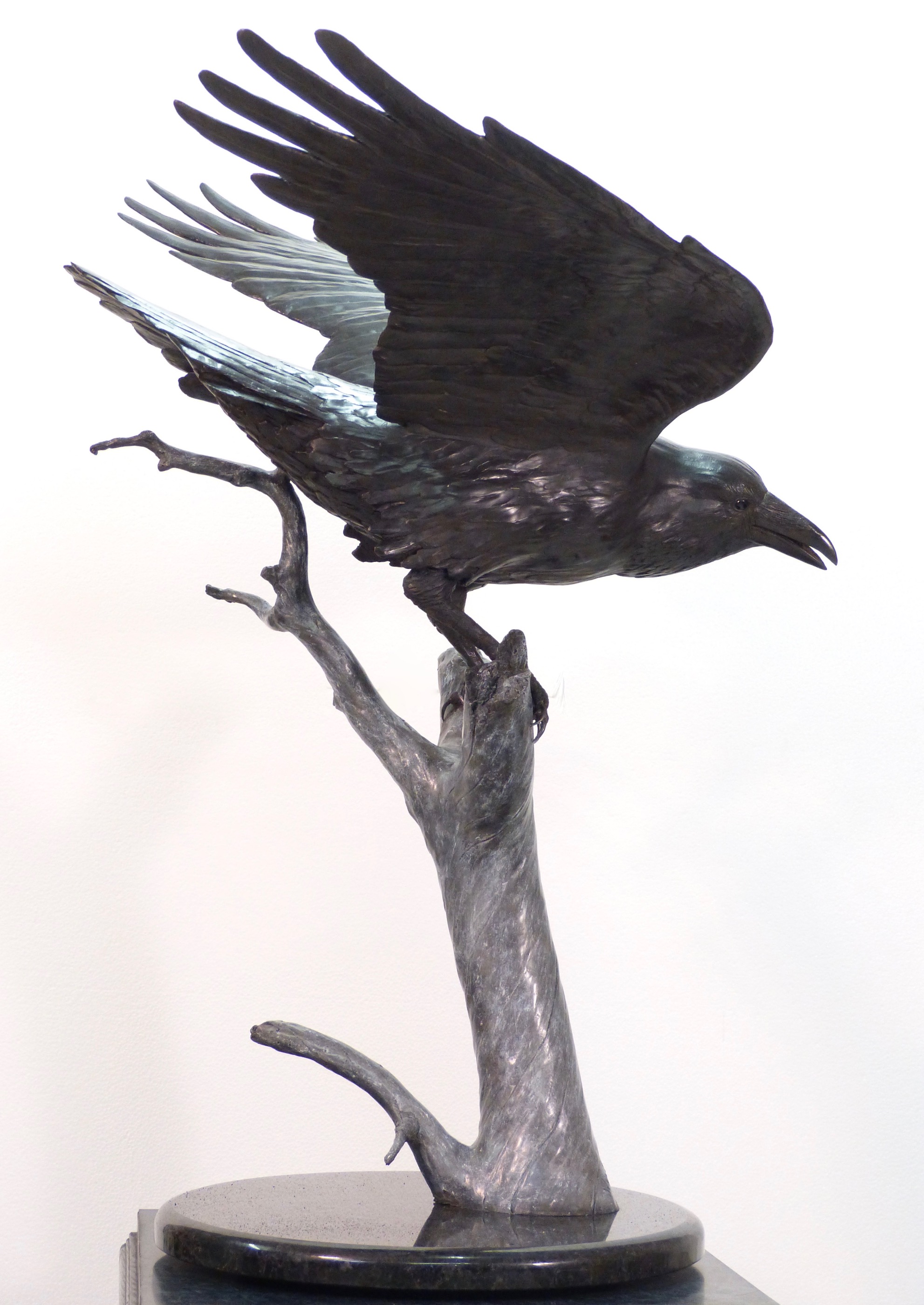 Raven, Bronze Sculpture Tom Hjorleifson