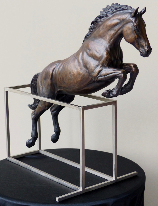 Jumping Horse, Bronze Sculpture Tom Hjorleifson